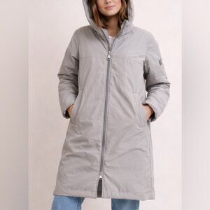 🩶🤍 Astrid Gray Quiet Luxury Coat EUR 44 Elegant Long Chic Winter✨